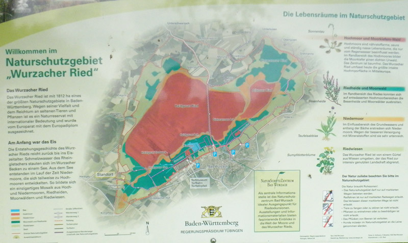 Übersichtskarte des Wurzacher Ried Oberschwaben
